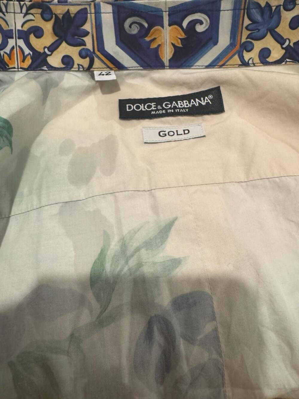 Dolce & Gabbana Gold Fit Tropical Jungle Forest Print Button-Down Shirt - Picture 7 of 9